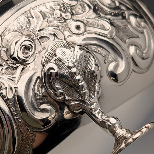 1873 British antique sterling silver footed bowl 236g Daniel & Charles Houle